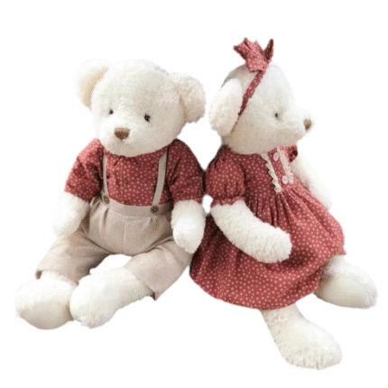Couple d’ours en Peluche Blanc (60 cm)