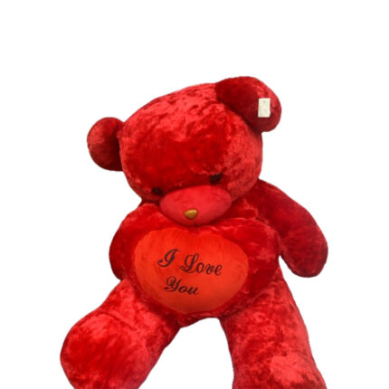 Peluche Ours Beige ou Rouge (120 cm)