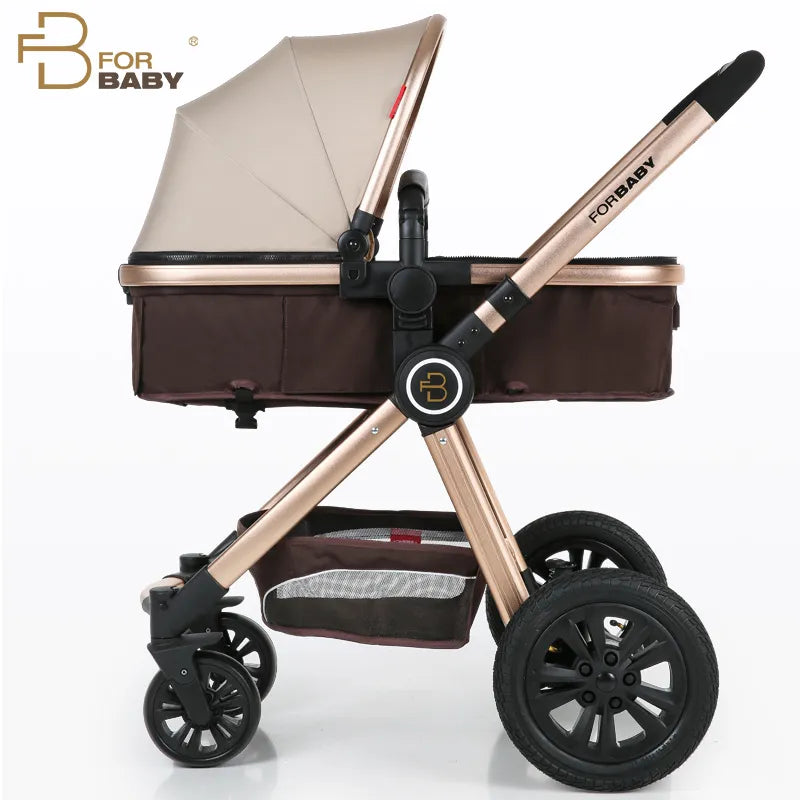 Poussette de Luxe 3 en 1 avec Nacelle et Siège Auto - For Baby