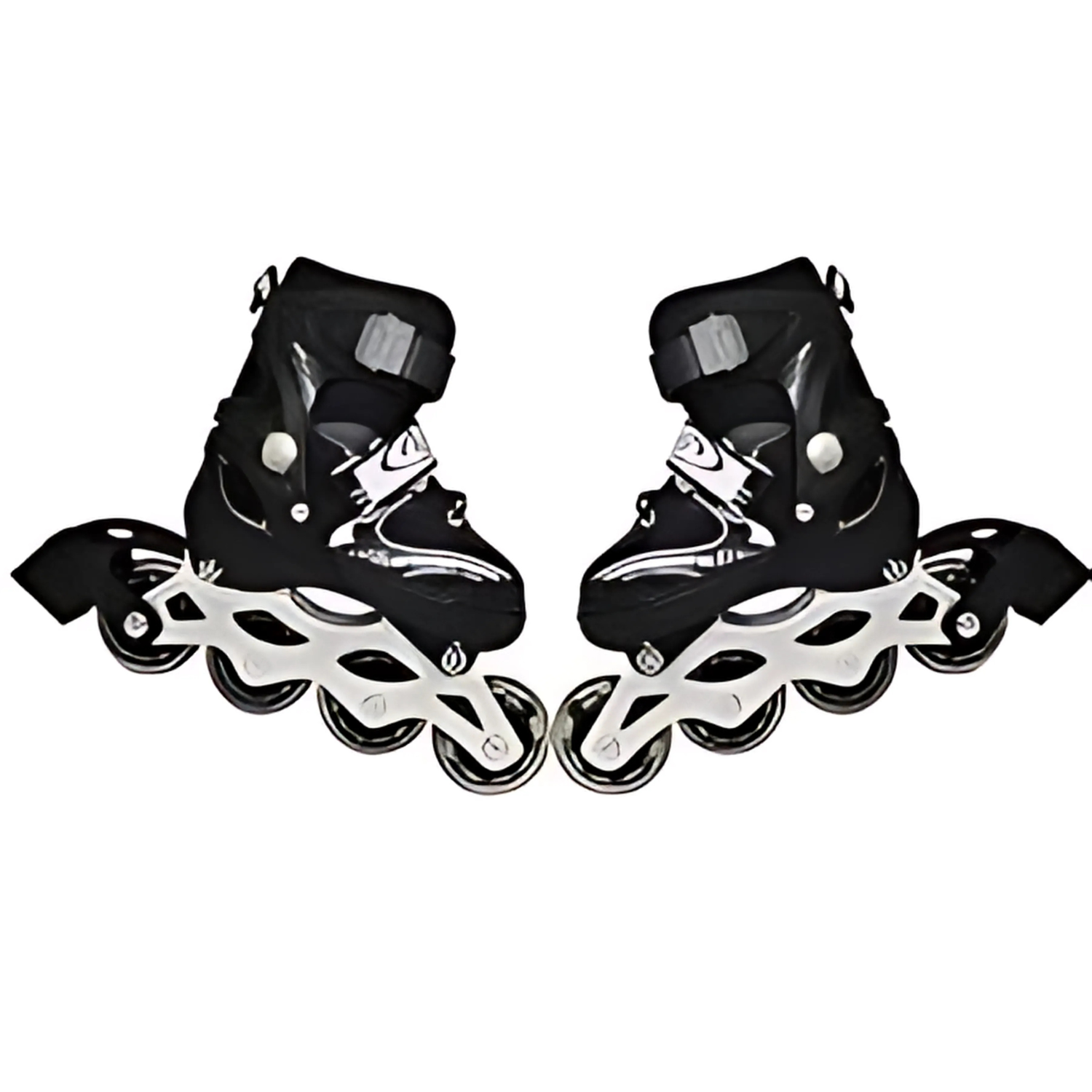 Patins à roulettes 2 en 1 – Roues interchangeables (2 ou 4 roues) – Noir – Avec casque et protections
