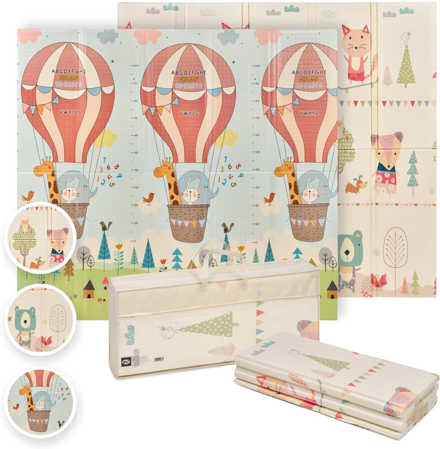 Tapis de jeu double face pour bébé (180 x 200 cm) - MS