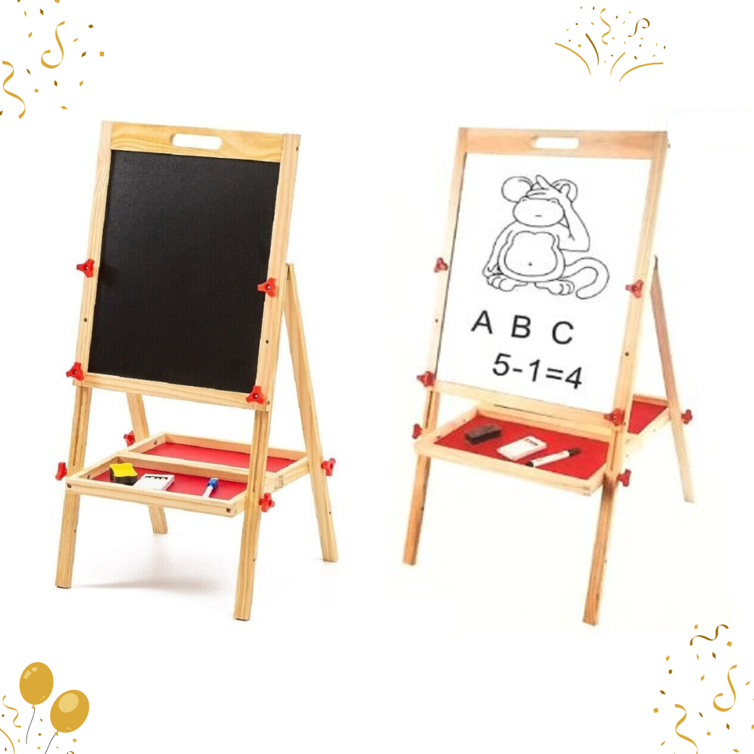 Tableau d’Art Double Face en Bois - Noir et Blanc, Magnétique